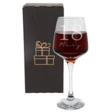 Personalised Age & Name Engraved Wine Glass – Milestone Birthday Gift