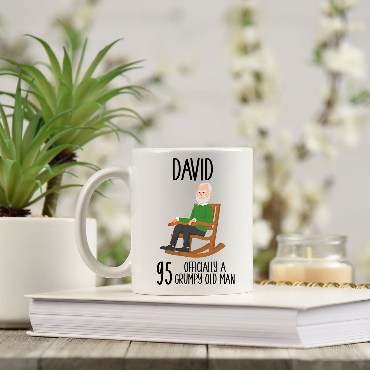 Officially A Grumpy Old Man Personalised Birthday Ceramic Mug – Funny Birthday Gift for Him