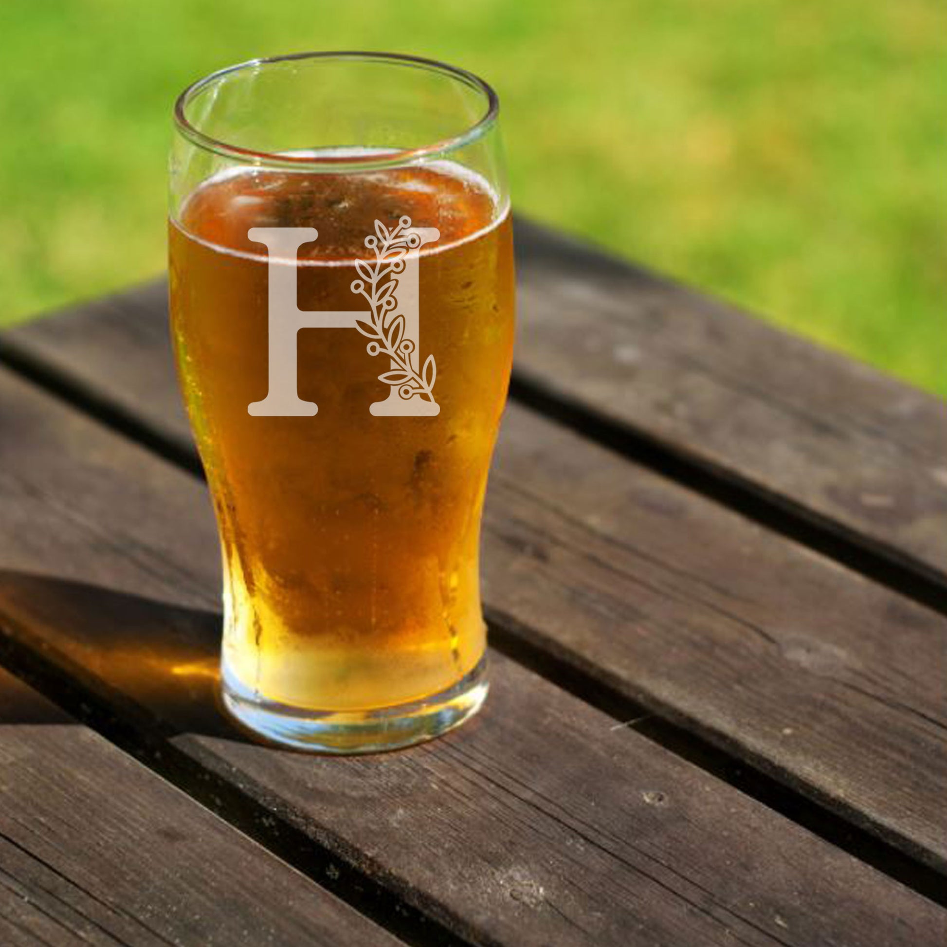 Monogram Engraved Pint Beer Glass and/or Coaster Set - Always Looking Good -   