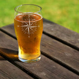 Compass Engraved Beer Pint Glass and/or Coaster Set  - Always Looking Good -   laser engraved beer glass