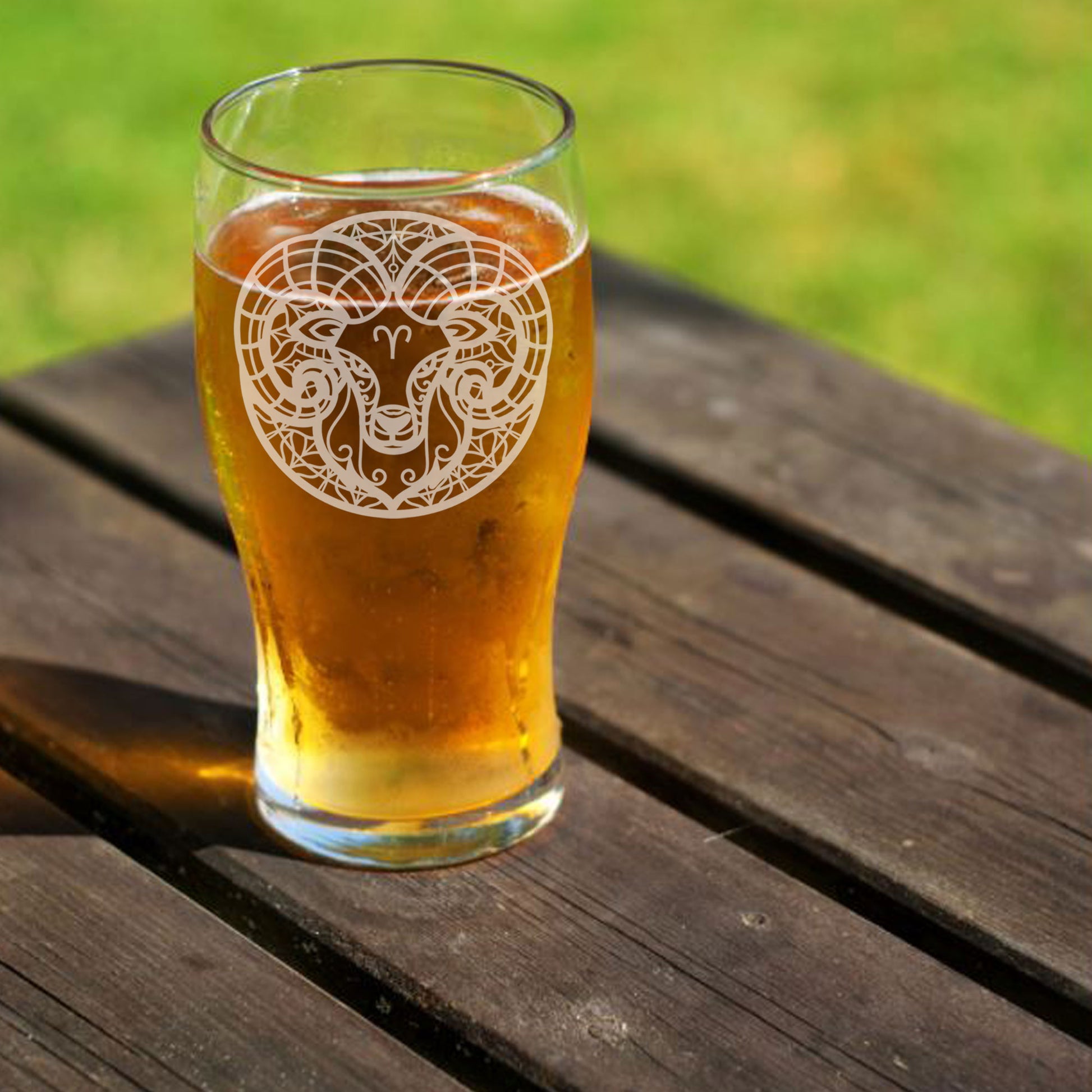 Aries Zodiac Engraved Pint Glass  - Always Looking Good -   