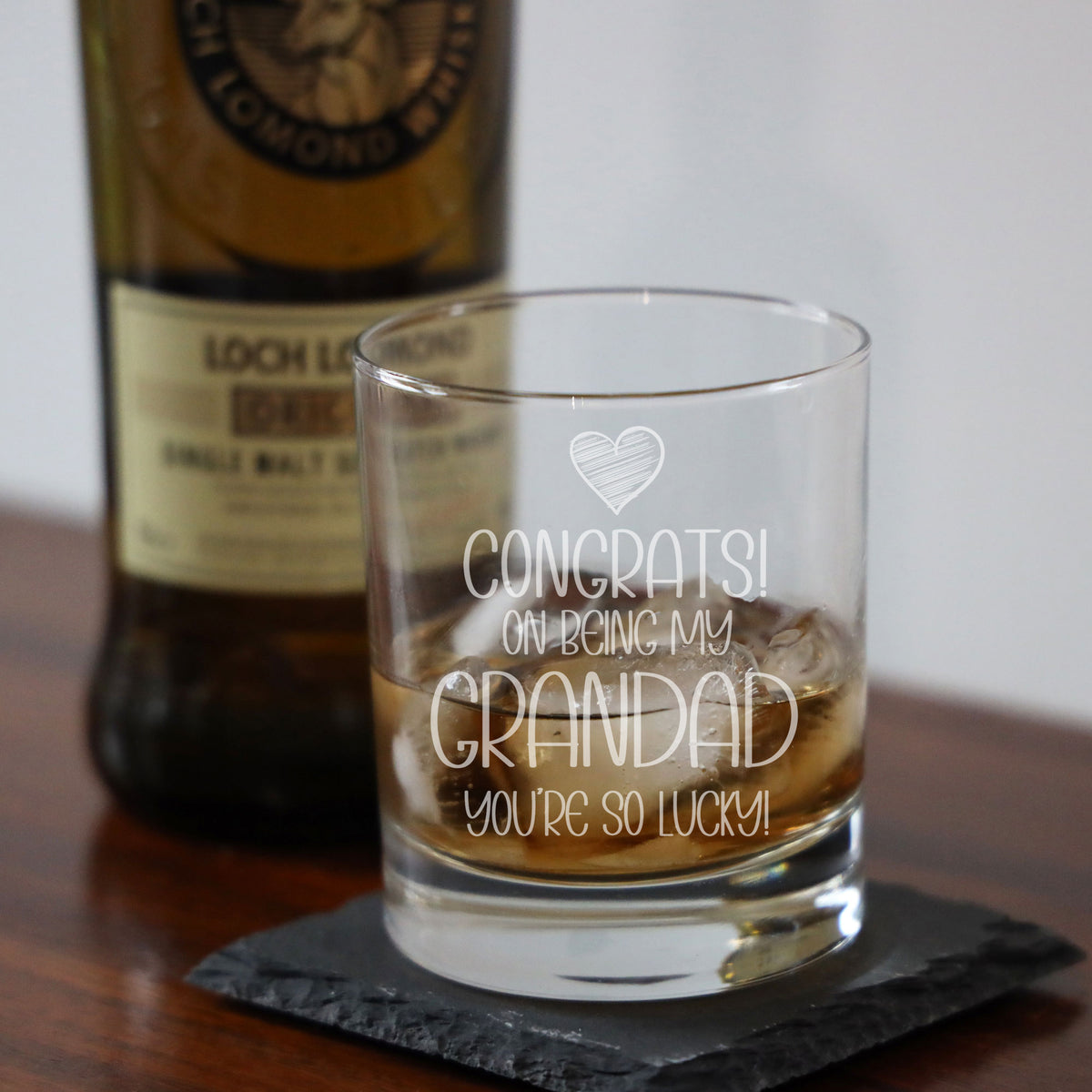 Congrats on Being my Grandad Engraved Whisky Tumbler Birthday Gift