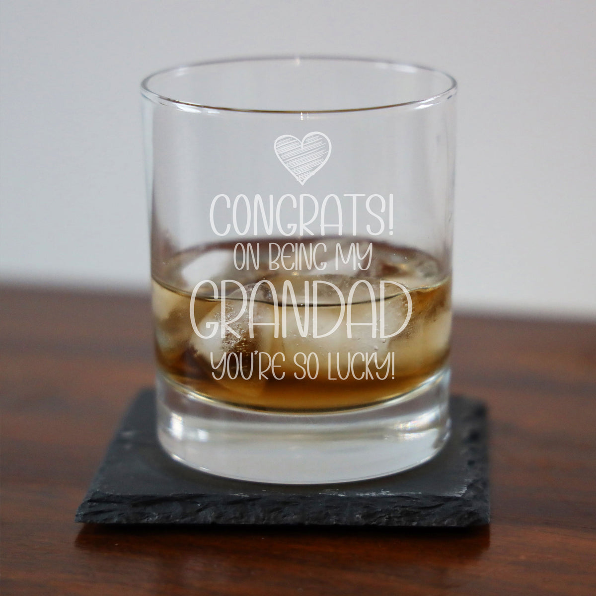Congrats on Being my Grandad Engraved Whisky Tumbler Birthday Gift