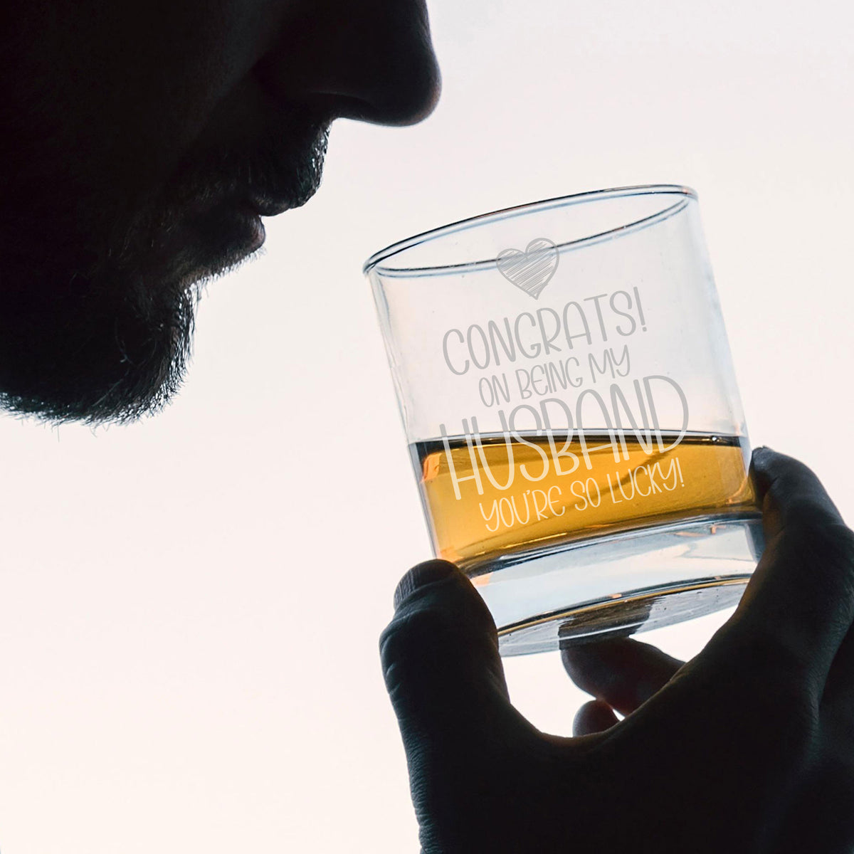 Congrats on Being my Husband Whisky Tumbler – Cheeky Birthday Gift for Husband