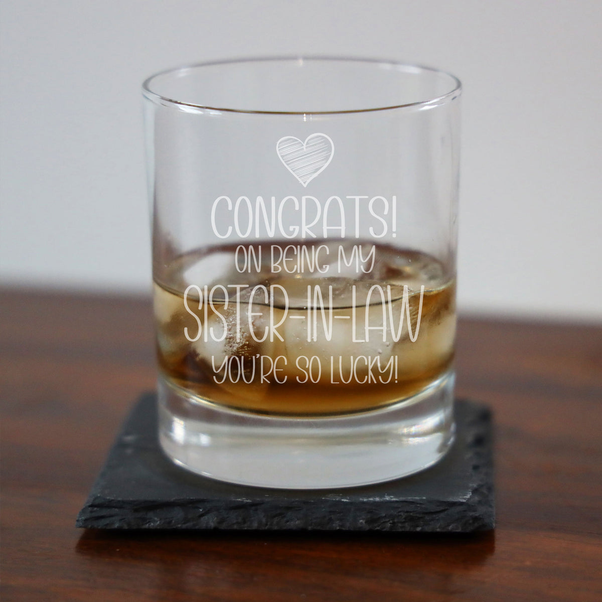Congrats on Being my Sister-in-Law Whisky Tumbler Birthday Gift