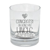 Congrats on Being my Uncle Engraved Whisky Glass Birthday Gift