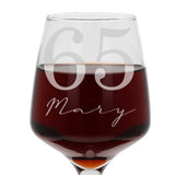 Personalised Age & Name Engraved Wine Glass – Milestone Birthday Gift