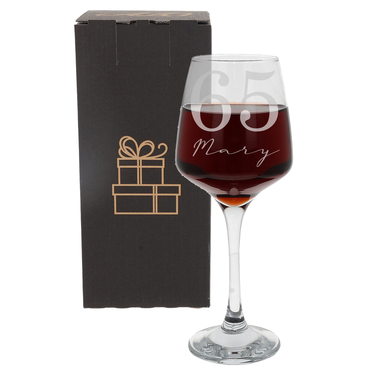 Personalised Age & Name Engraved Wine Glass – Milestone Birthday Gift