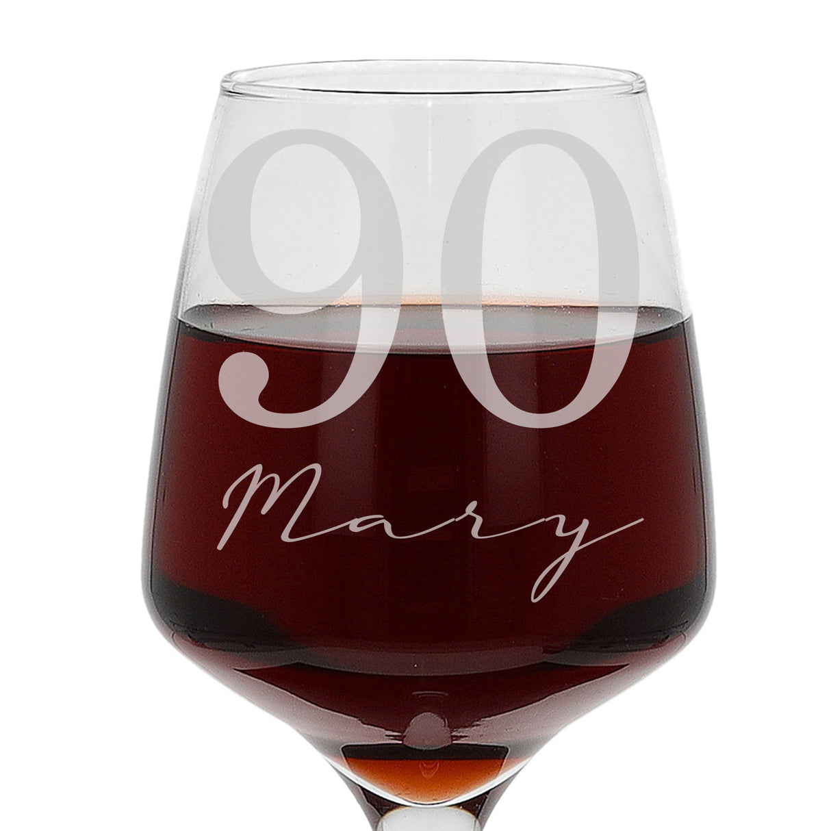 Personalised Age & Name Engraved Wine Glass – Milestone Birthday Gift