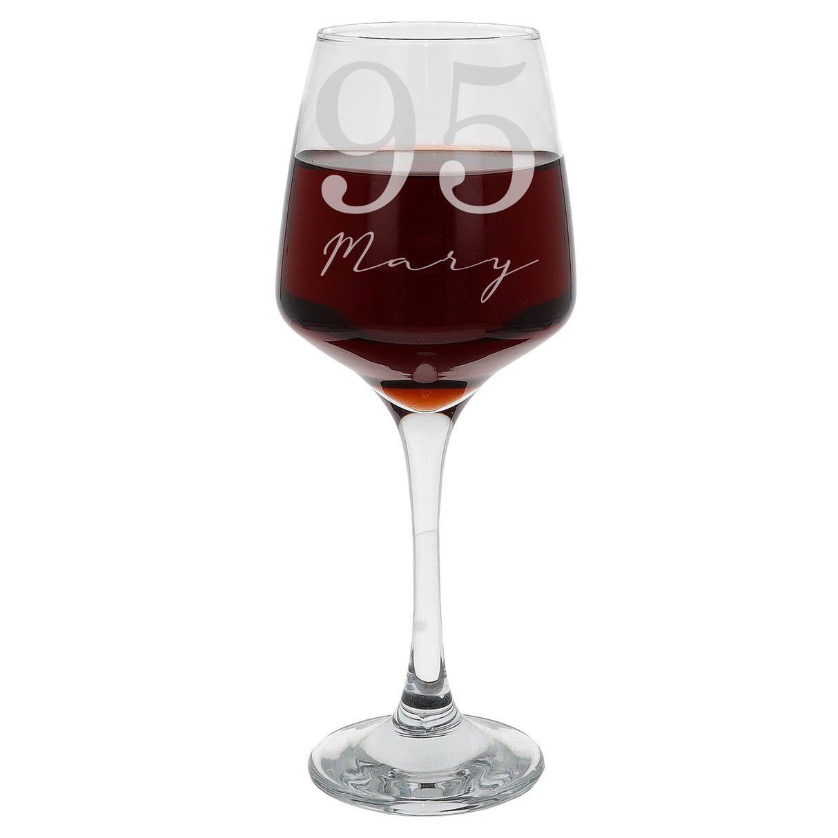 Personalised Age & Name Engraved Wine Glass – Milestone Birthday Gift