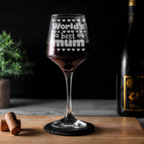 "World's Best Mum" Engraved Wine Glass Gift for Mum
