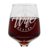 "Best Wife Ever" Engraved Wine Glass Gift for Wife