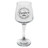 "World's Best Farter I Mean Father" Engraved Wine Glass Gift for Dad