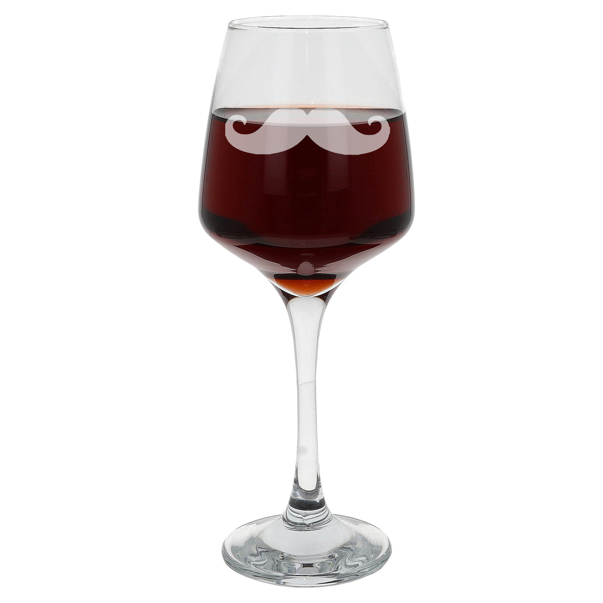 Funny Moustache Engraved Wine Glass Gift for Him