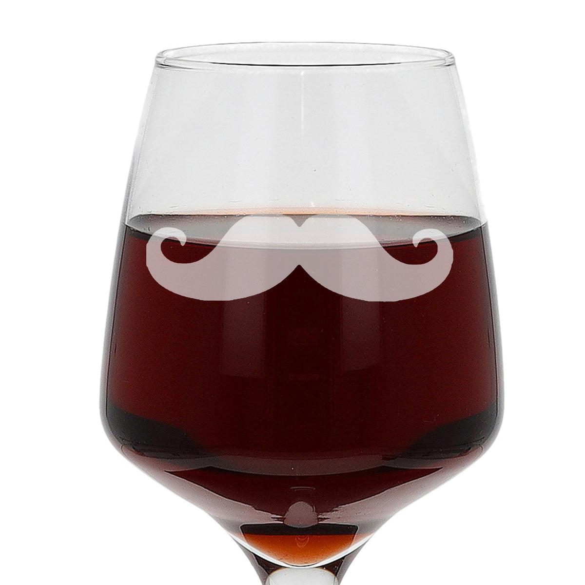 Funny Moustache Engraved Wine Glass Gift for Him