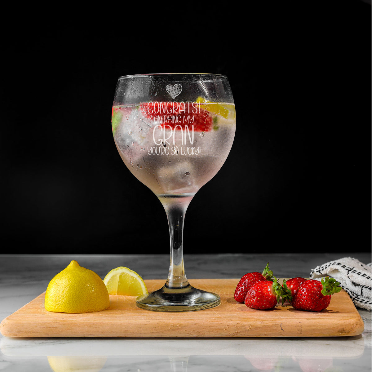 Congrats on Being my Gran Engraved Gin Glass Birthday Gift for Gran