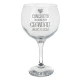 Congrats on Being my Grandad Stemmed Gin Glass Birthday Gift for Grandad