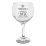 Congrats on Being my Uncle Engraved Stemmed Gin Glass Birthday Gift