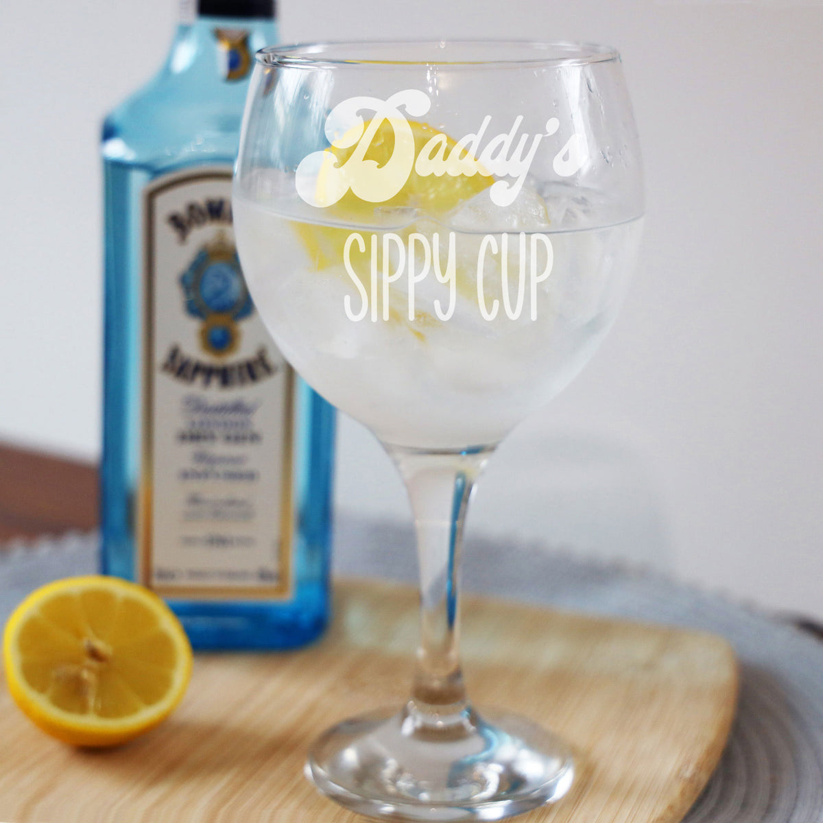 Daddy's Sippy Cup Engraved Gin Glass Gift For Dad Birthday