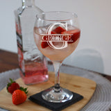 Personalised Split Monogram Engraved Stemmed Gin Glass Birthday Gift