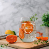 Personalised Split Monogram Stemless Gin Glass