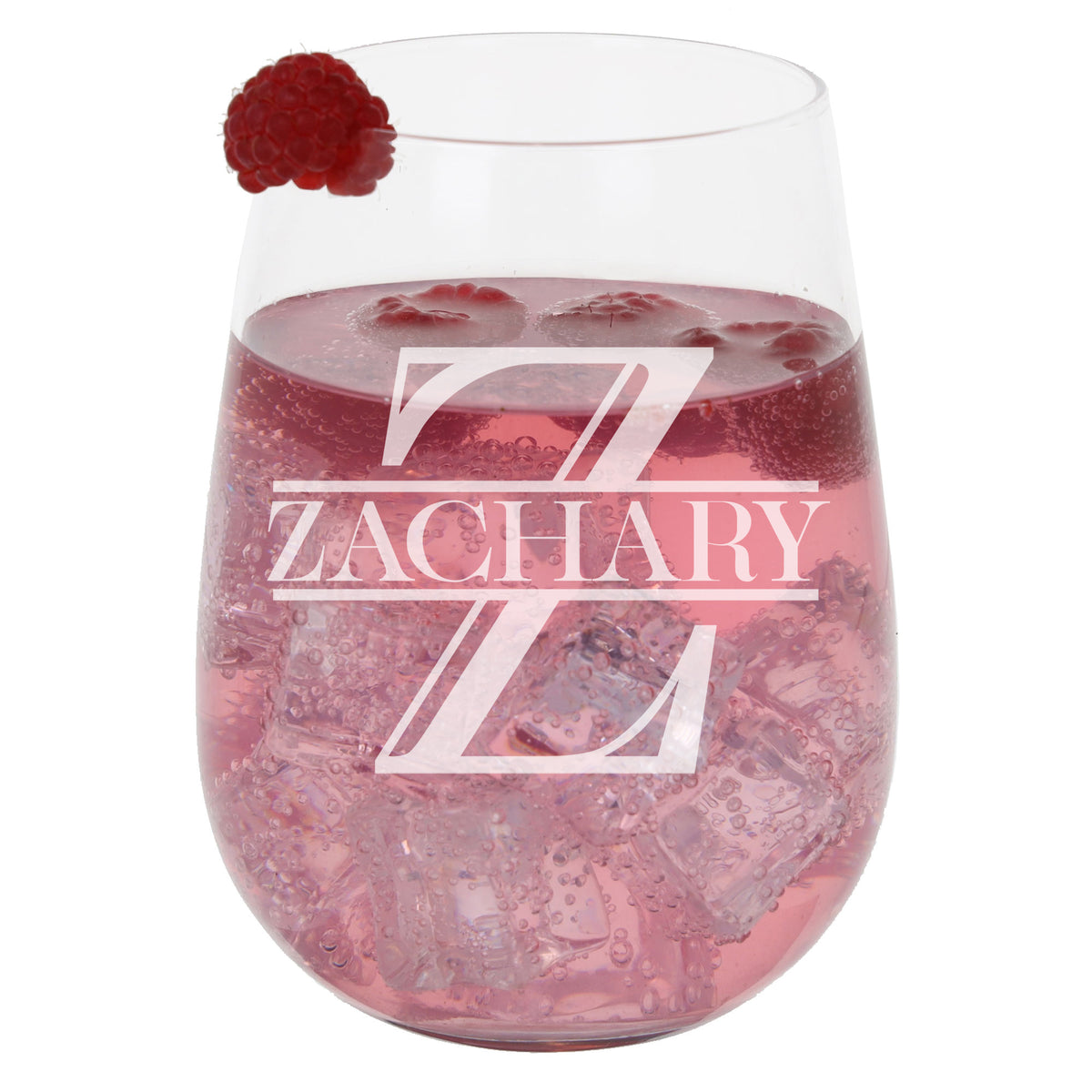 Personalised Split Monogram Stemless Gin Glass