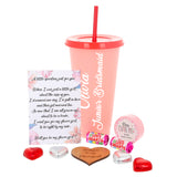 Personalised Flower Girl Proposal Gift – Pink Juice Cup Keepsake