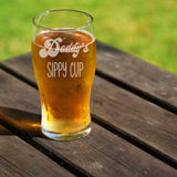Daddy's Sippy Cup Engraved Pint Glass For Dad Birthday Gift