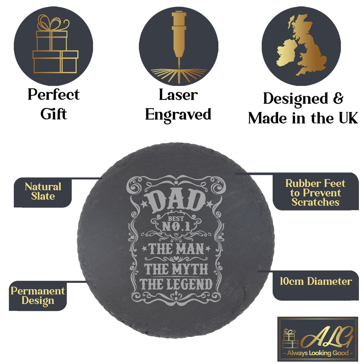 Round Slate Coaster
