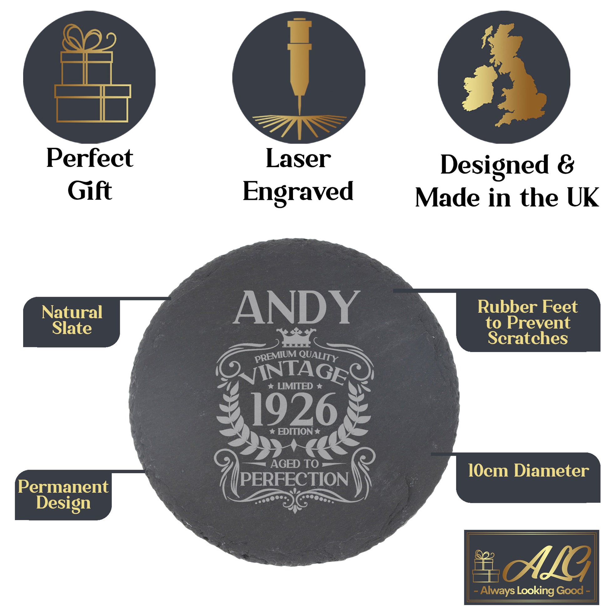 Round Slate Coaster