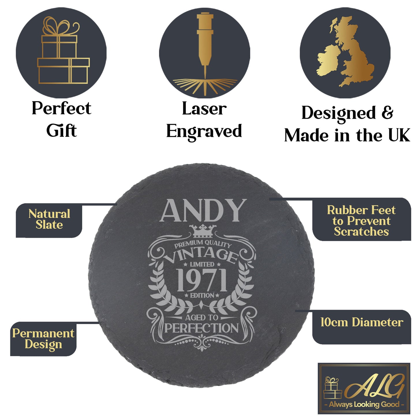 Round Slate Coaster