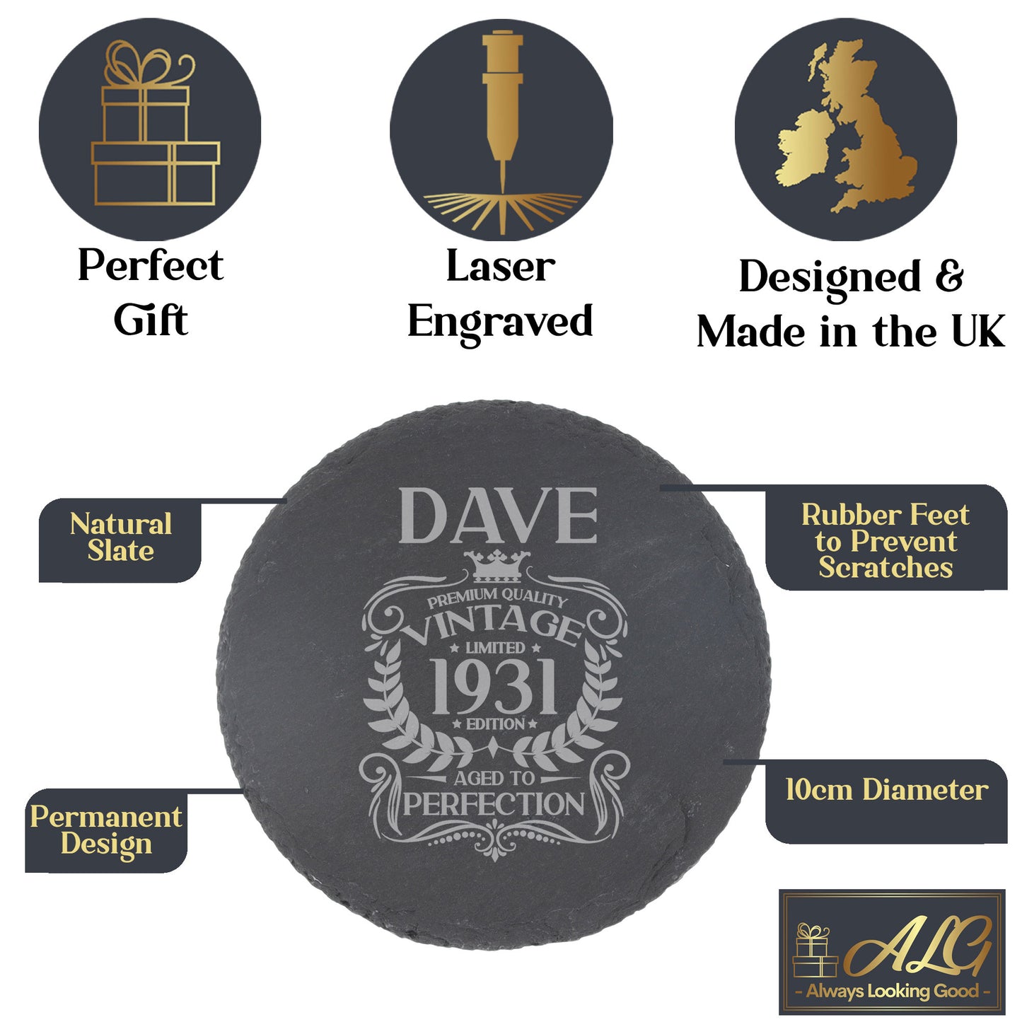 Round Slate Coaster