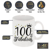100 and Fabulous 100th Birthday Coffee Mug for Tea or Coffee
