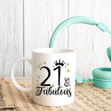 21 and Fabulous 21st Birthday Coffee Mug for Tea or Coffee