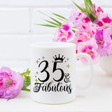 35 and Fabulous 35th Birthday Coffee Mug for Tea or Coffee