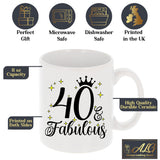 40 and Fabulous 40th Birthday Coffee Mug for Tea or Coffee