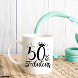 50 and Fabulous 50th Birthday Coffee Mug for Tea or Coffee