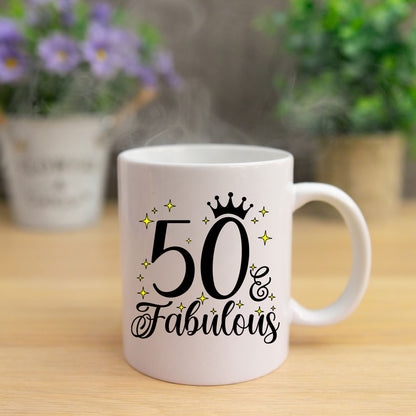 50 and Fabulous 50th Birthday Coffee Mug for Tea or Coffee