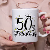 50 and Fabulous 50th Birthday Coffee Mug for Tea or Coffee