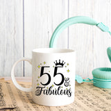55 and Fabulous 55th Birthday Coffee Mug for Tea or Coffee