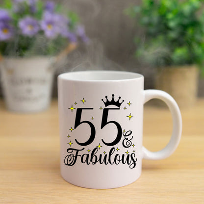 55 and Fabulous 55th Birthday Coffee Mug for Tea or Coffee