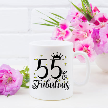 55 and Fabulous 55th Birthday Coffee Mug for Tea or Coffee