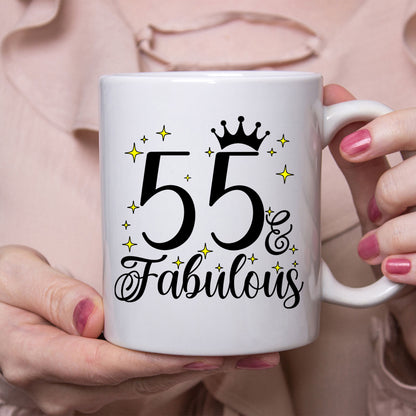 55 and Fabulous 55th Birthday Coffee Mug for Tea or Coffee