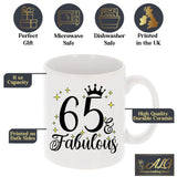 65 and Fabulous 65th Birthday Coffee Mug for Tea or Coffee