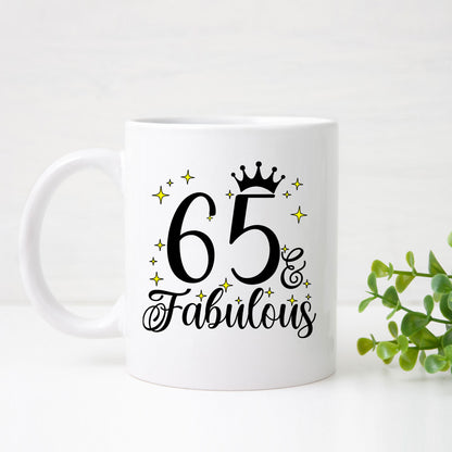 65 and Fabulous 65th Birthday Coffee Mug for Tea or Coffee