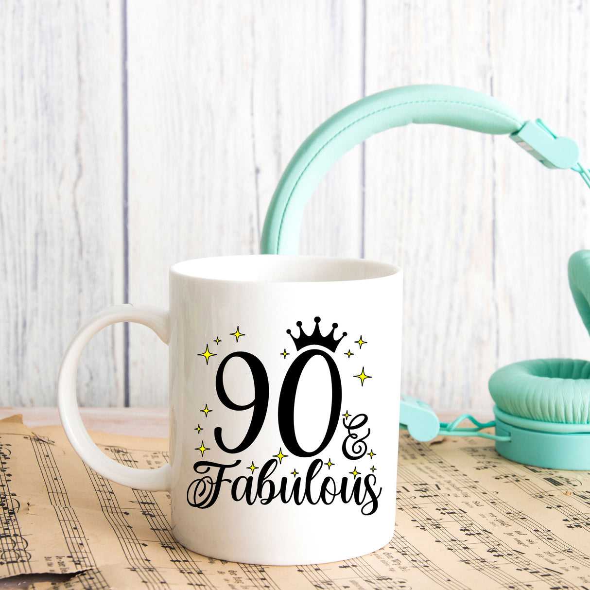 90 and Fabulous 90th Birthday Coffee Mug for Tea or Coffee