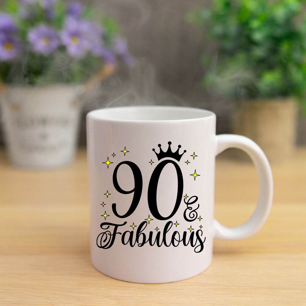90 and Fabulous 90th Birthday Coffee Mug for Tea or Coffee