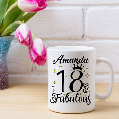 18 and Fabulous 18th Birthday Coffee Mug for Tea or Coffee