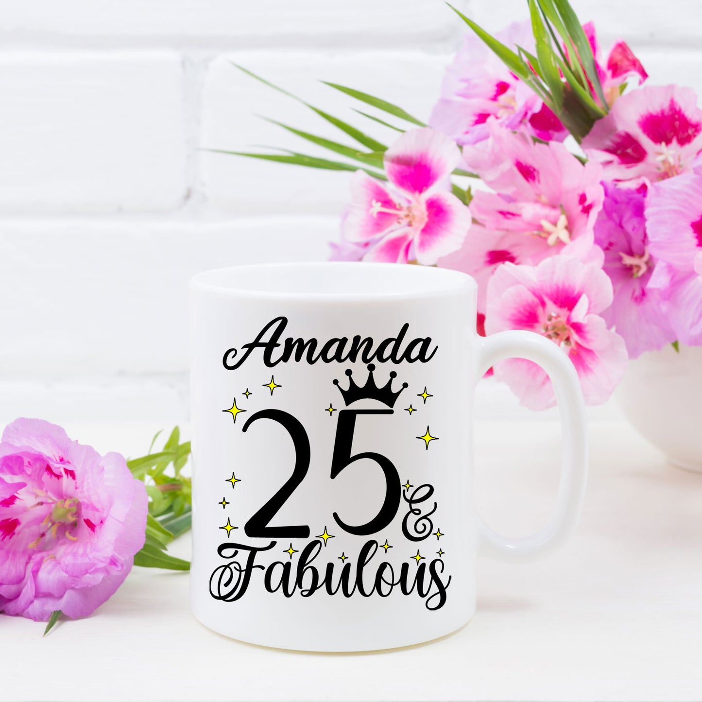 25 and Fabulous 25th Birthday Coffee Mug for Tea or Coffee
