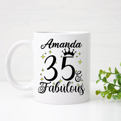 35 and Fabulous 35th Birthday Coffee Mug for Tea or Coffee